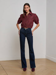 Cove Cropped Tweed Jacket in Brown/Black Cherry Multi Tweed