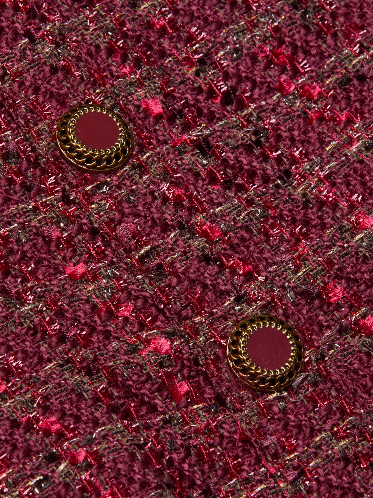 Cove Cropped Tweed Jacket in Brown/Black Cherry Multi Tweed