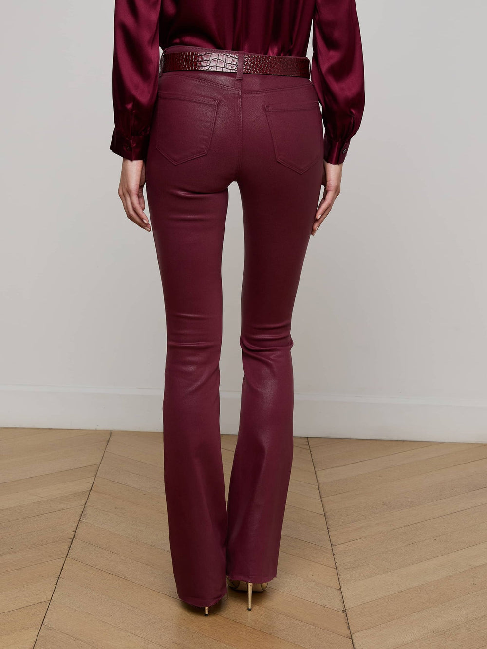 Ruth Coated Straight-Leg Jean in Dark Port Coated