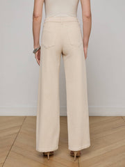 Scottie Corduroy Wide-Leg Jean in French Vanilla