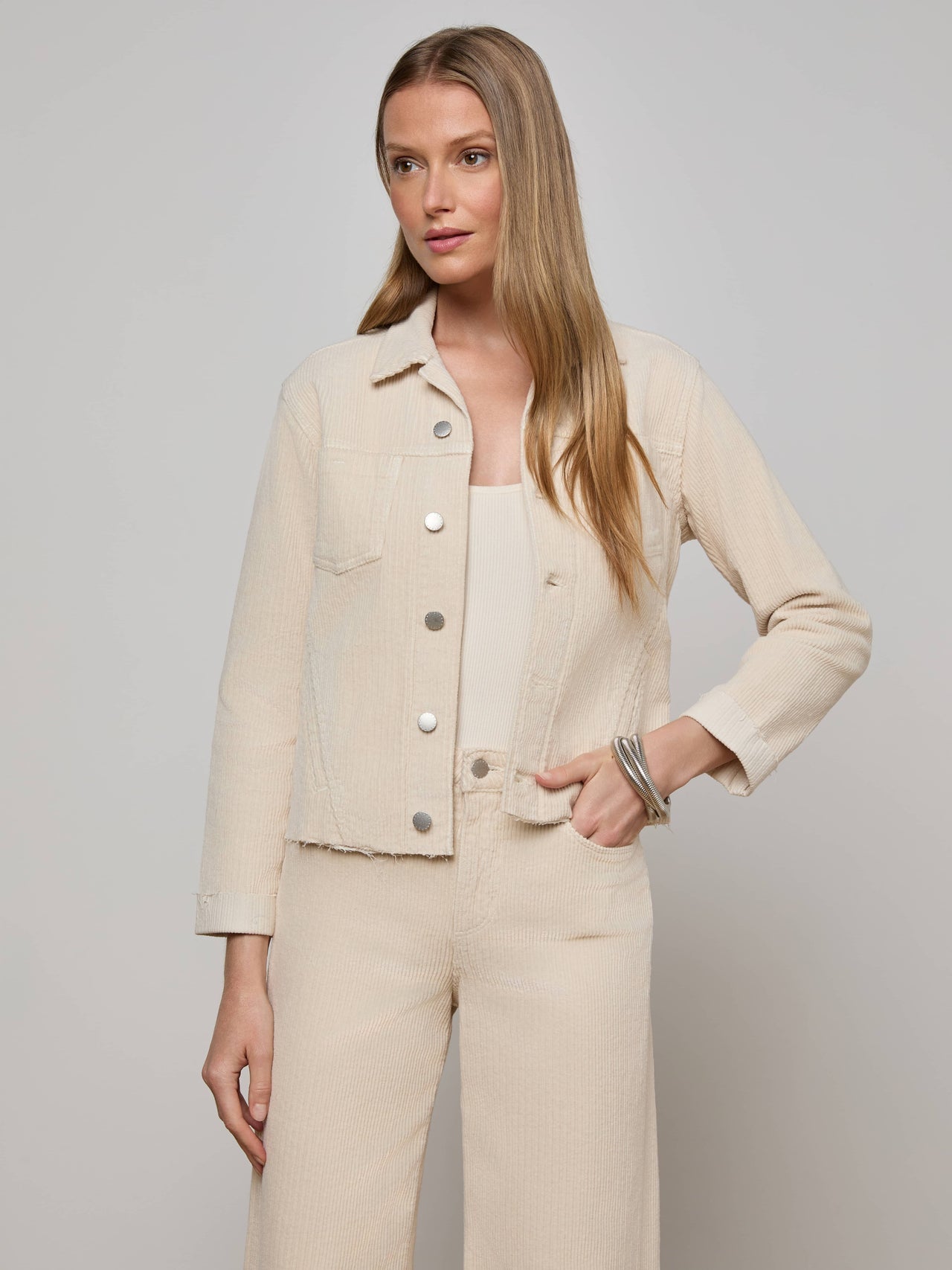 Janelle Corduroy Jacket in French Vanilla