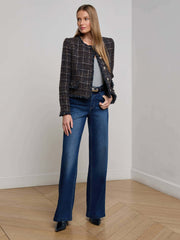 Zaya Tweed Jacket in Midnight Brown Multi Tweed