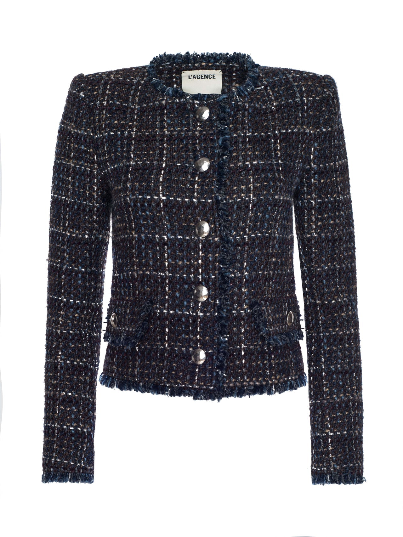 Zaya Tweed Jacket in Midnight Brown Multi Tweed