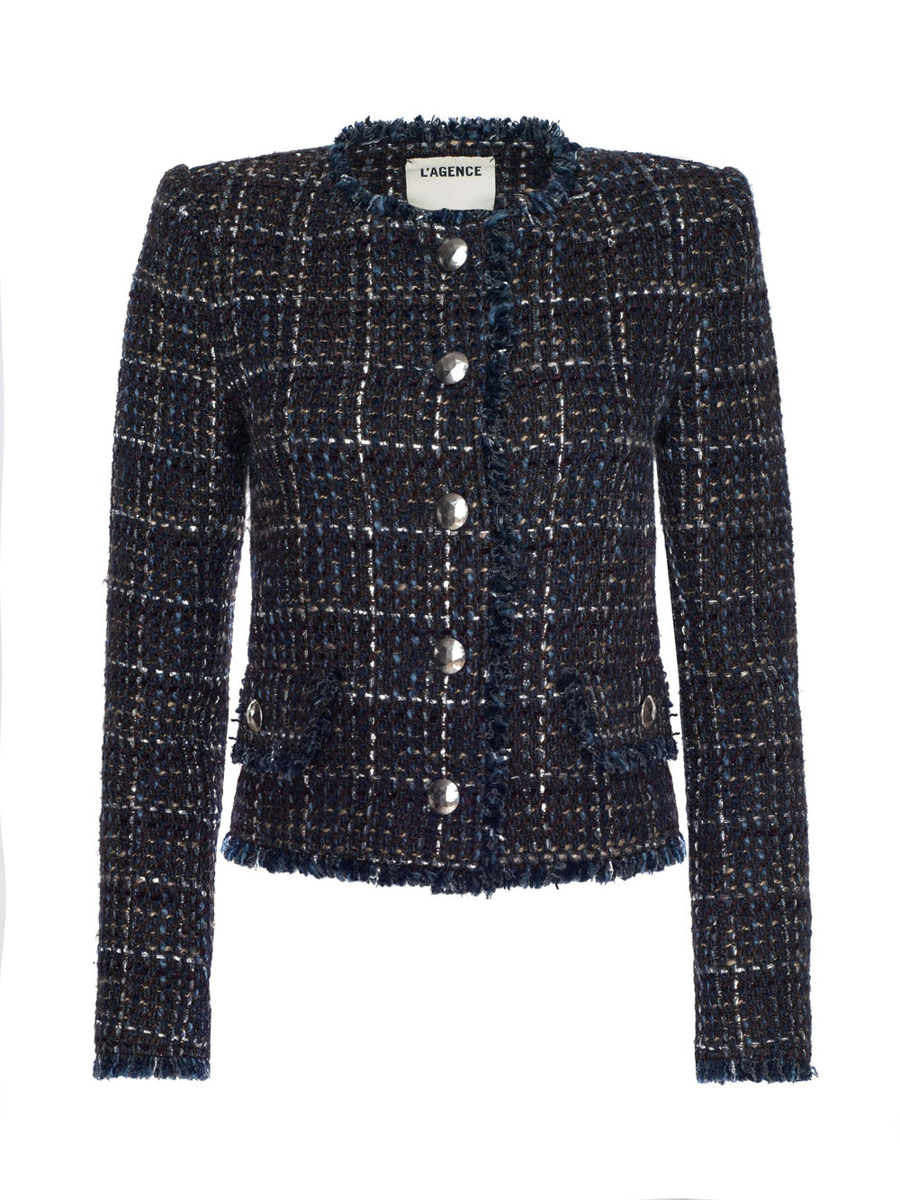 Zaya Tweed Jacket in Midnight Brown Multi Tweed