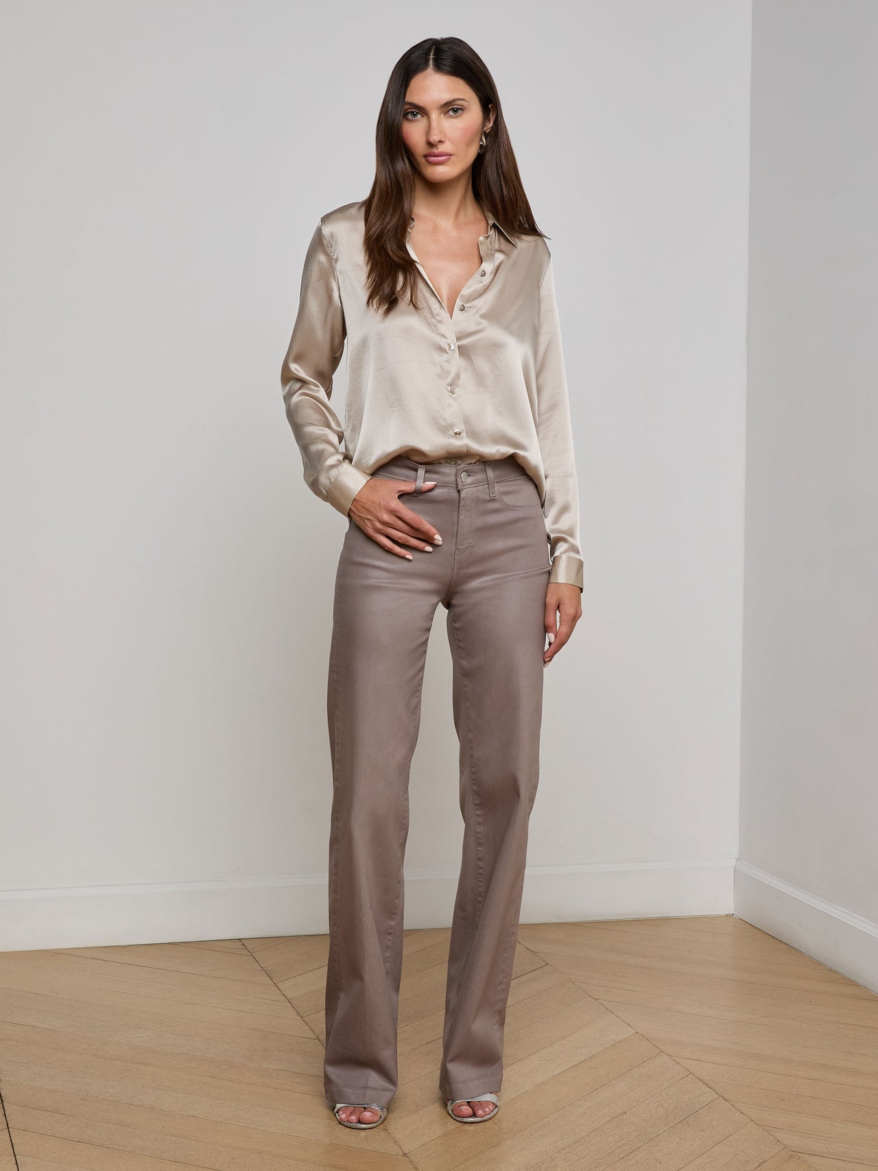 Tyler Silk Blouse in Smoke Grey