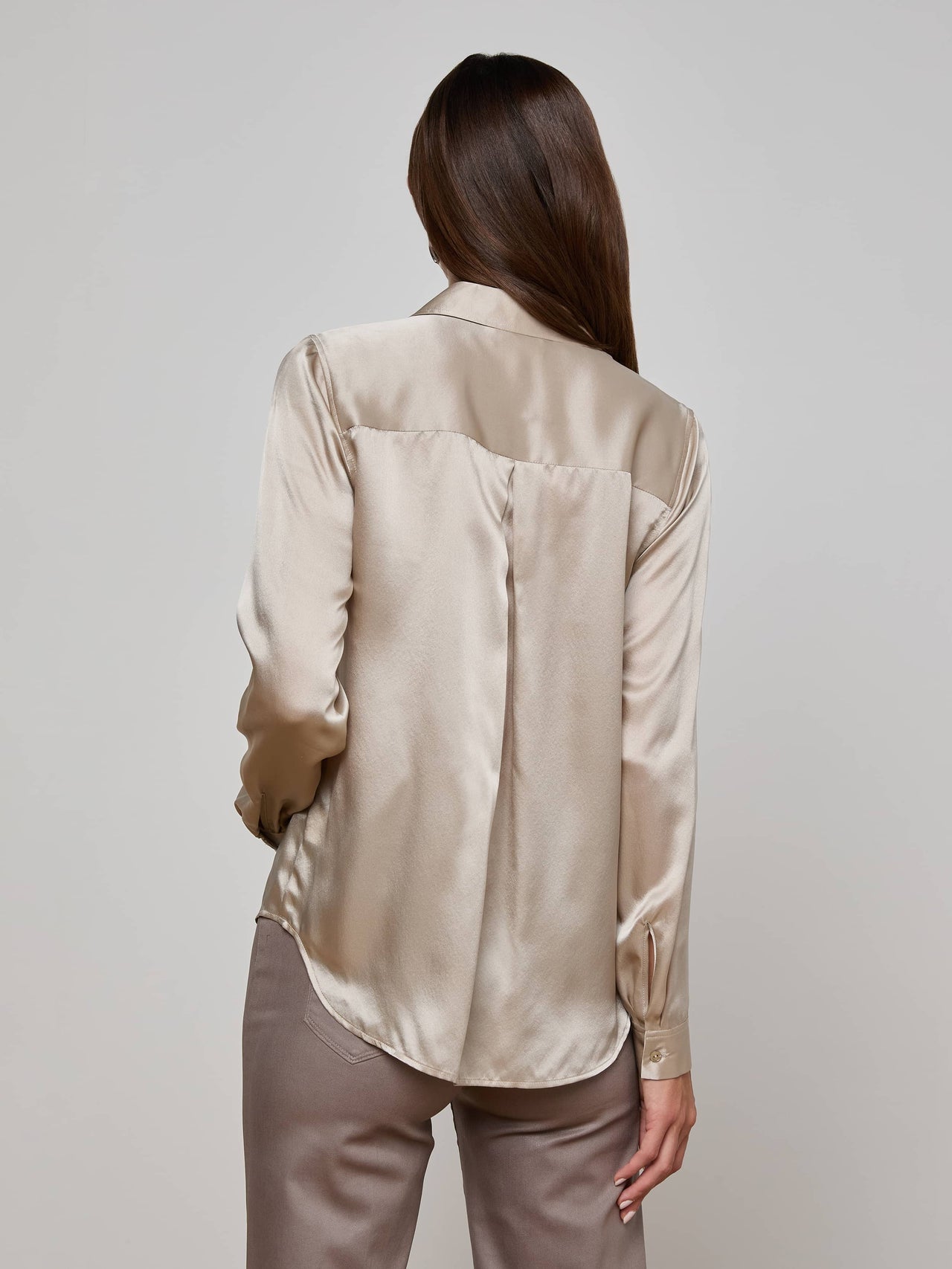 Tyler Silk Blouse in Smoke Grey