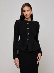 Melissa Knit Cardigan in Black/Gold