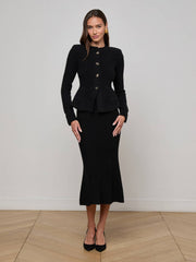 Melissa Knit Cardigan in Black/Gold