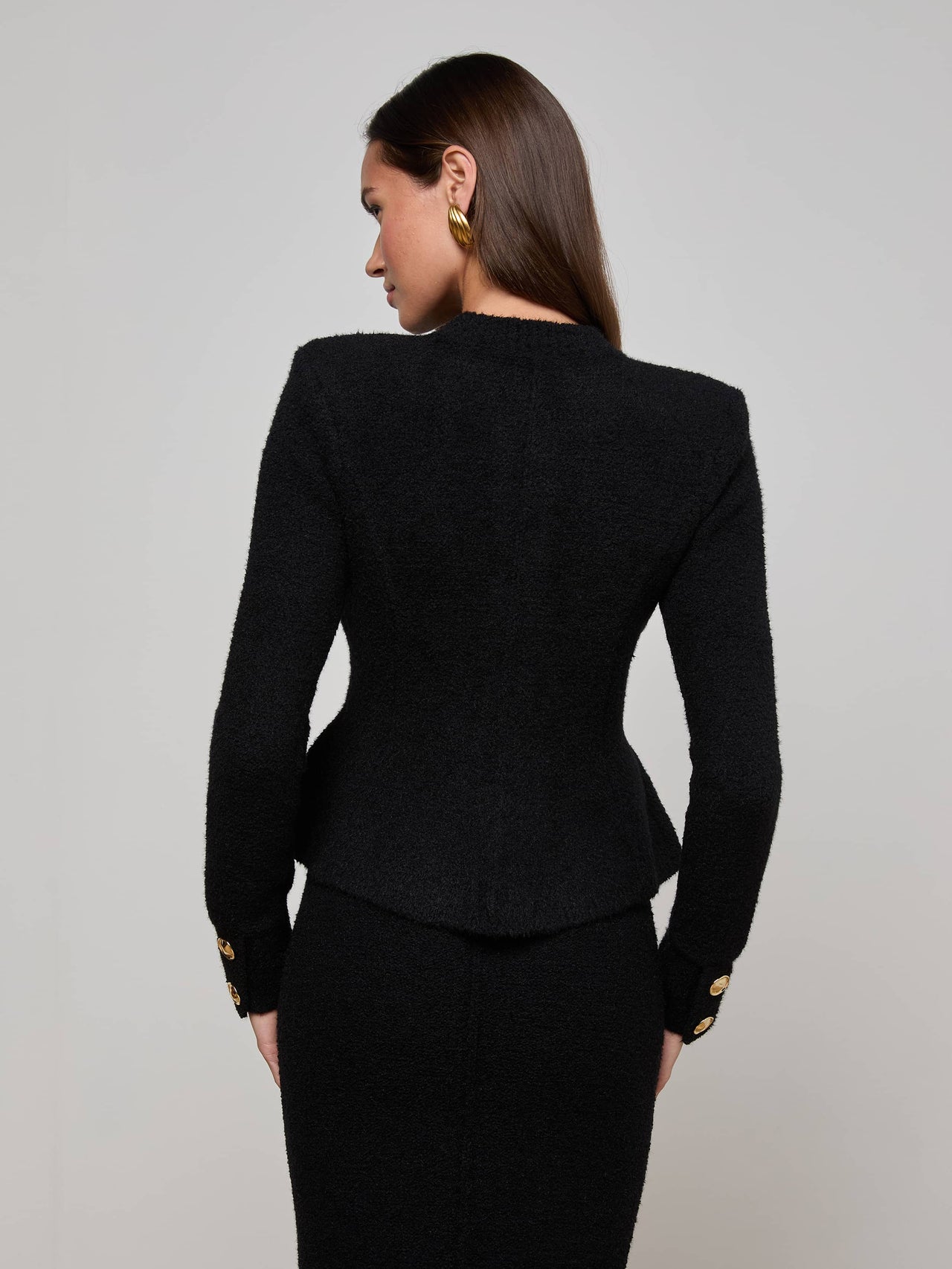 Melissa Knit Cardigan in Black/Gold