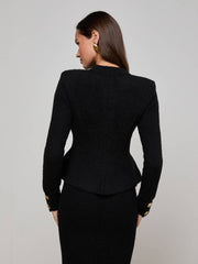 Melissa Knit Cardigan in Black/Gold