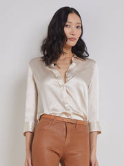 Dani Silk Blouse in Champagne