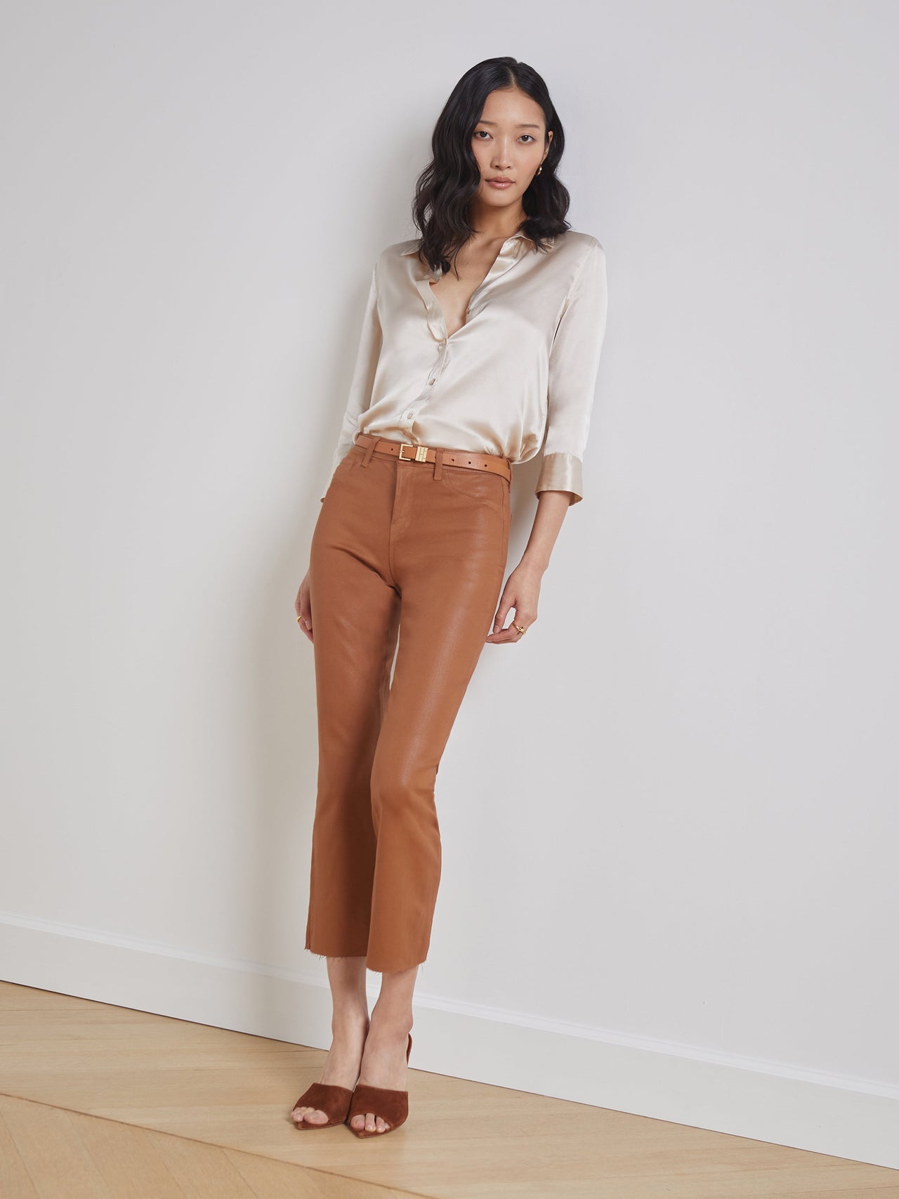 Dani Silk Blouse in Champagne