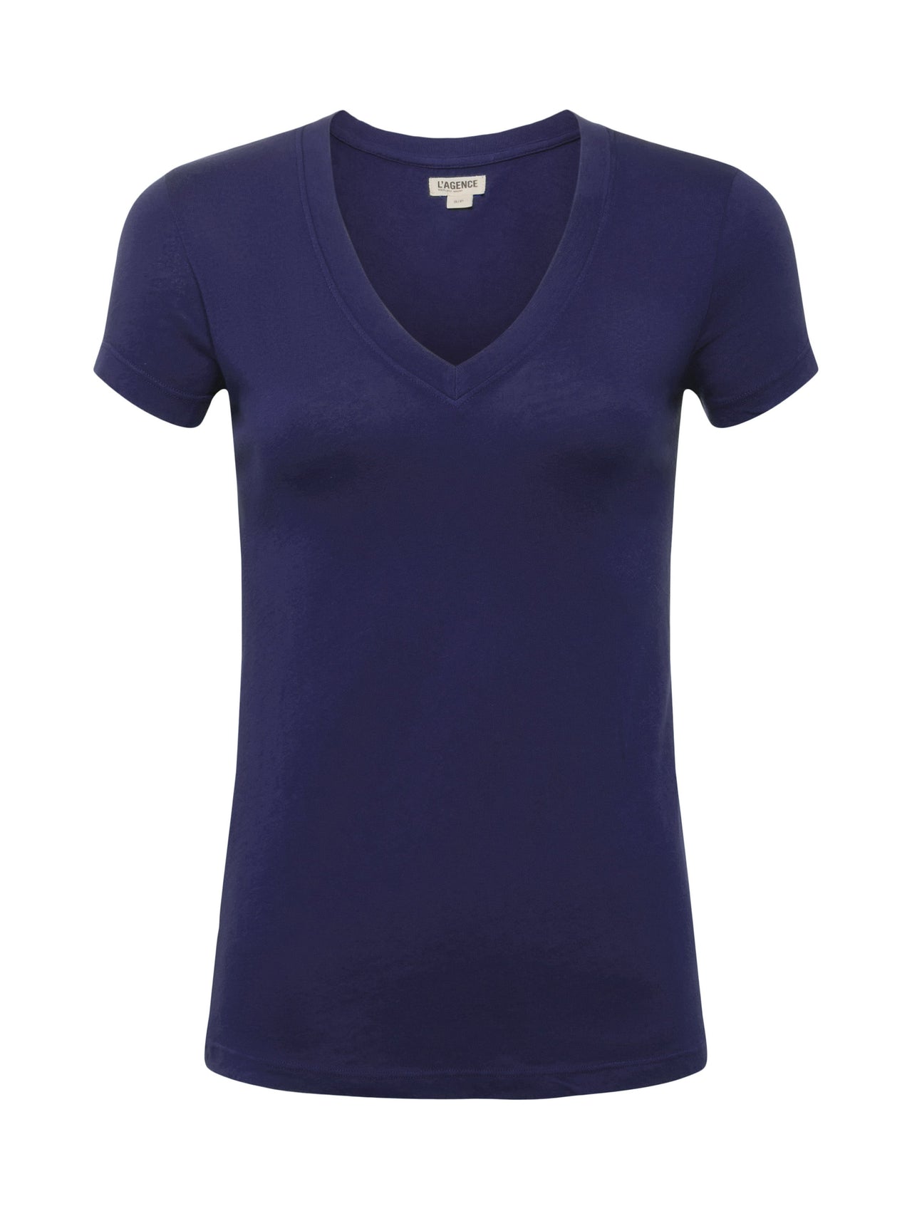 Becca Cotton V-Neck Tee in Navy