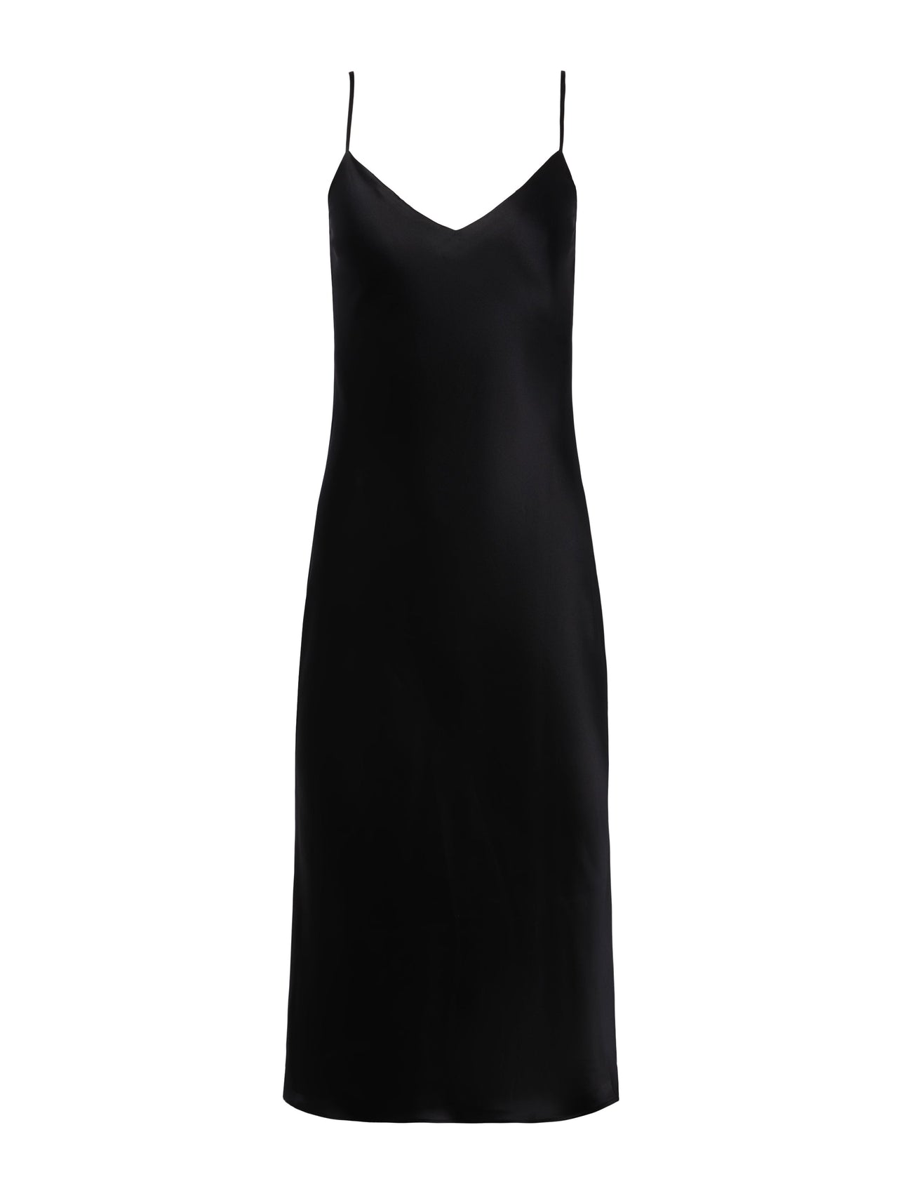 Jodie Silk Slip Dress in Black