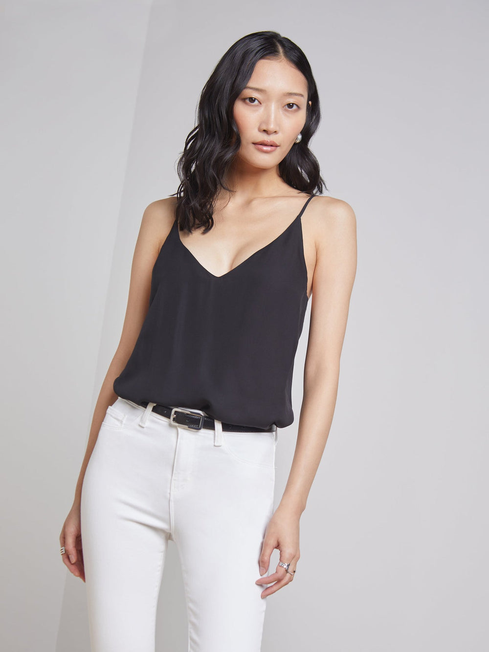 Gabriella Silk Camisole in Black