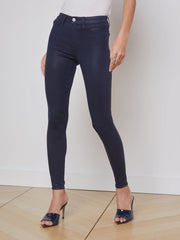 Marguerite Coated Jean In Navy Coated