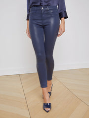 Margot High Rise Skinny Jean in Navy Coated