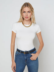 Ressi Fitted Crewneck Tee in White