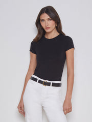 Ressi Fitted Crewneck Tee in Black
