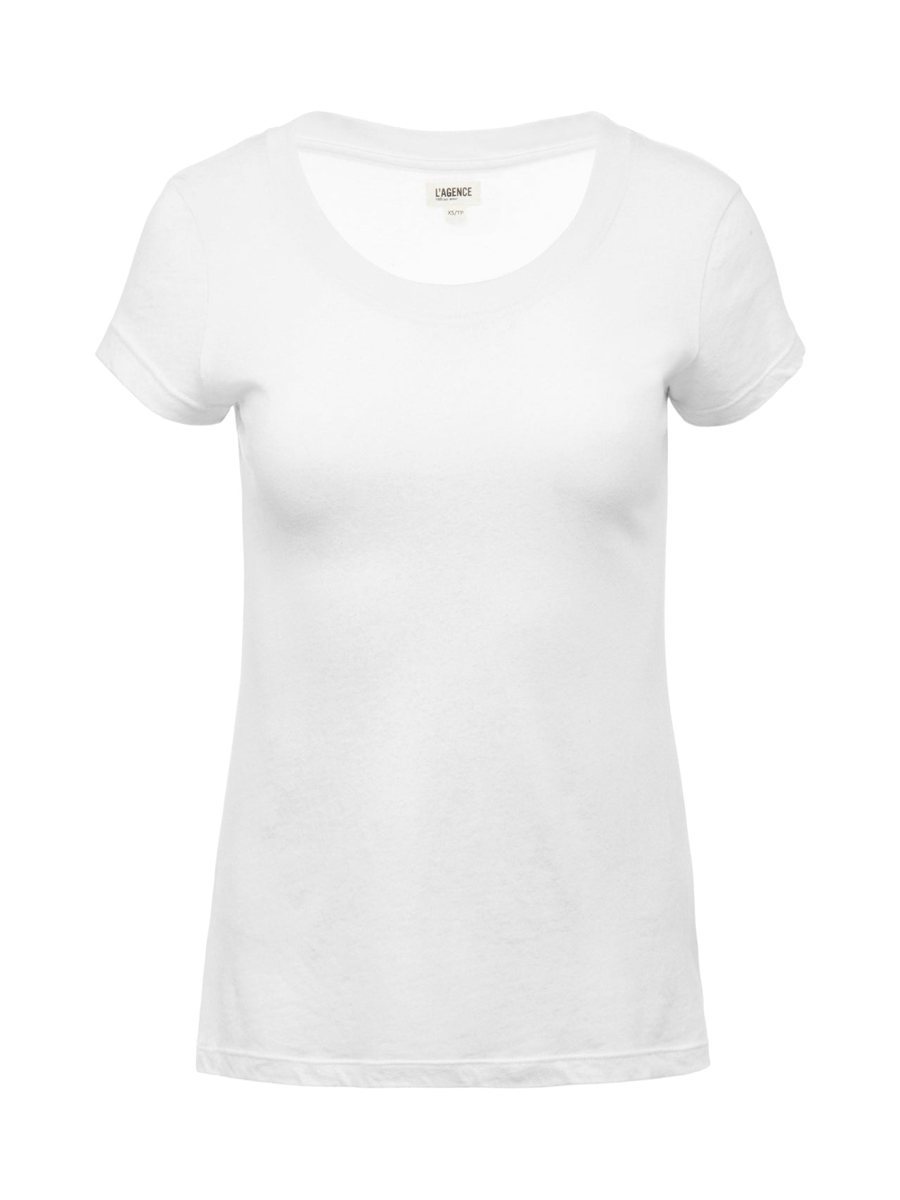 Cory Cotton Scoopneck Tee in White