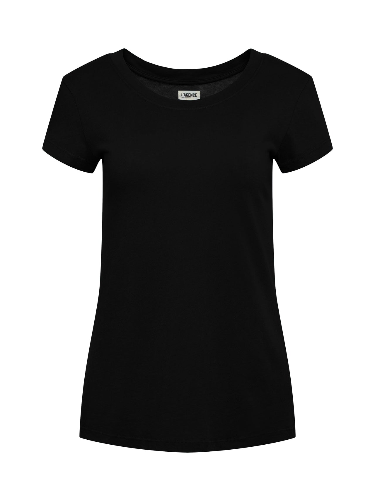Cory Cotton Scoopneck Tee in Black