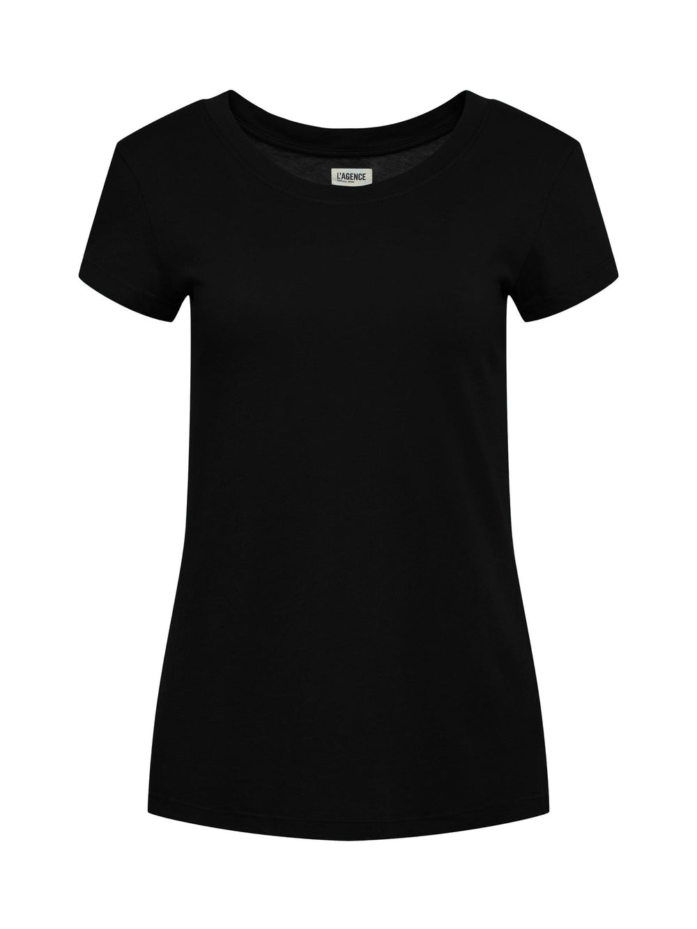 Cory Cotton Scoopneck Tee in Black