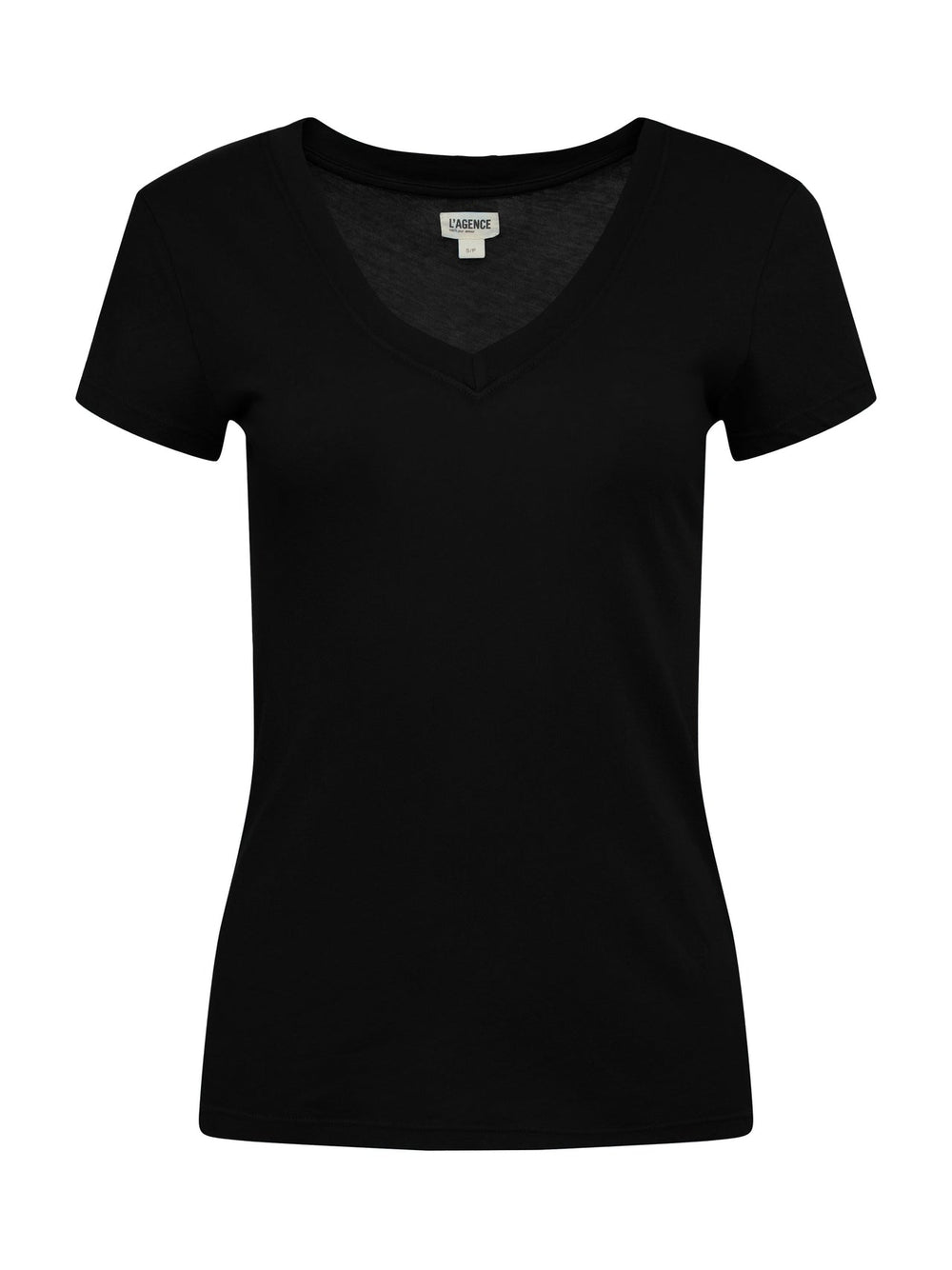 Becca Cotton V-Neck Tee in Black
