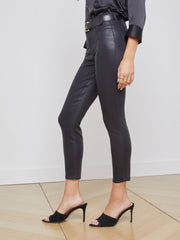 Margot High Rise Skinny Jean In Black Coated