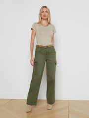Cory Cotton Scoopneck Tee in Biscuit