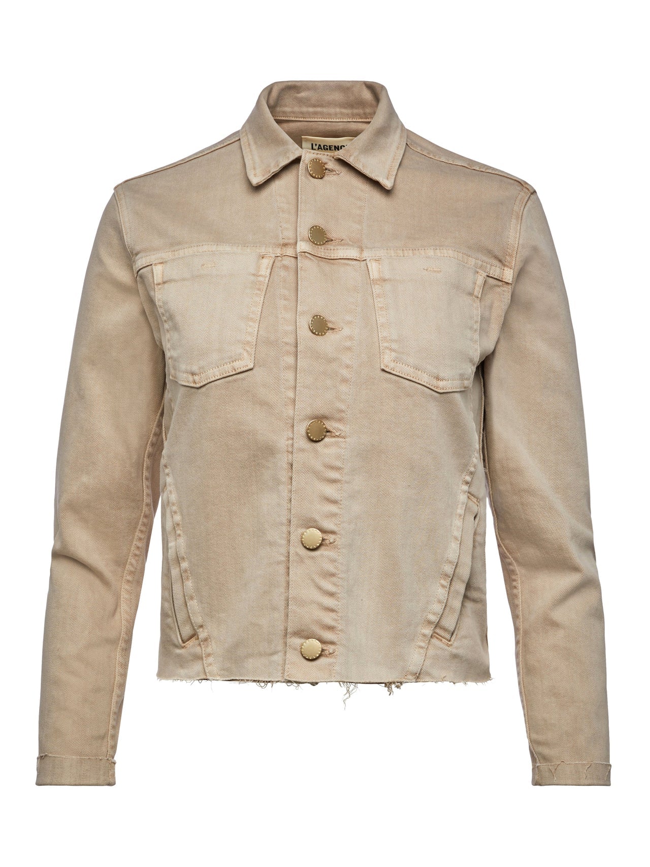 Janelle 3/4 Sleeve Jean Jacket in Biscuit