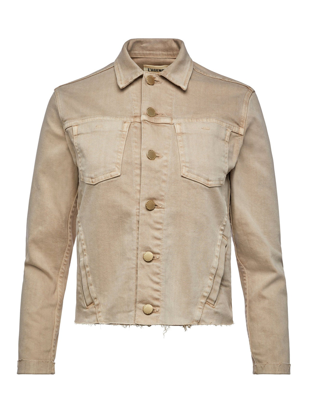 Janelle 3/4 Sleeve Jean Jacket in Biscuit