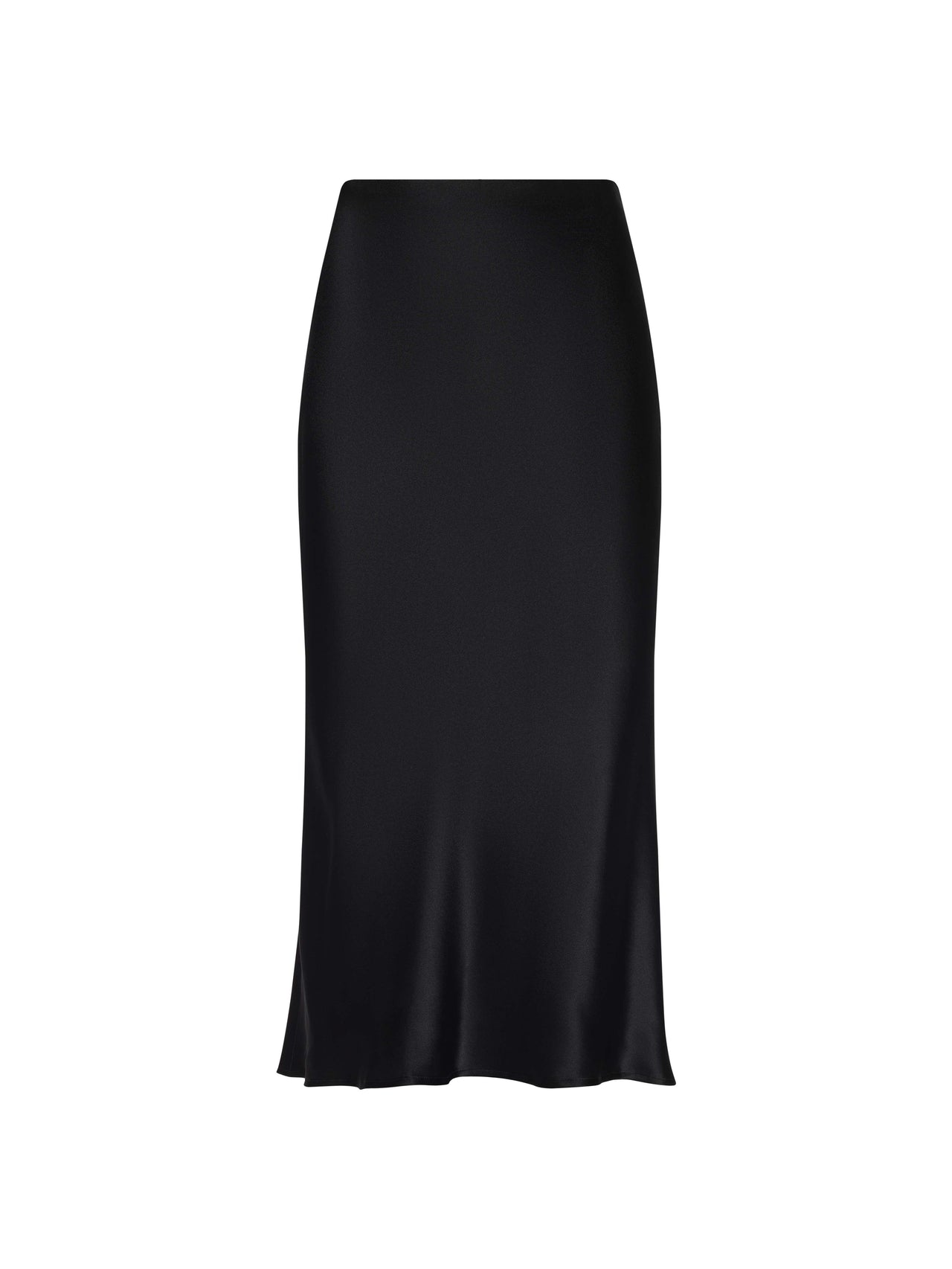 Perin Silk Midi Skirt in Black
