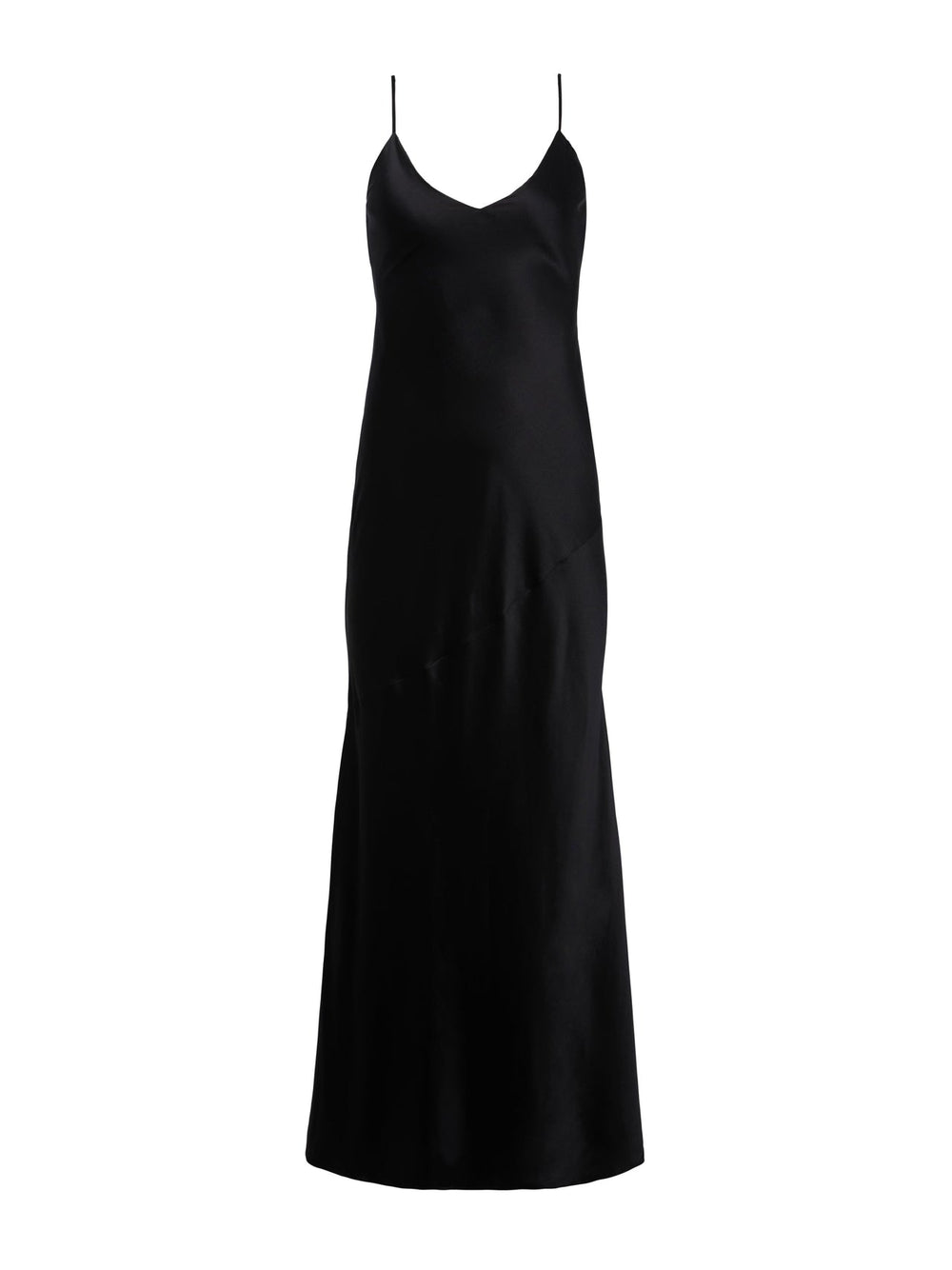 Serita Silk Slip Dress in Black