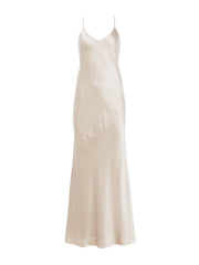 Serita Silk Slip Dress in Champagne