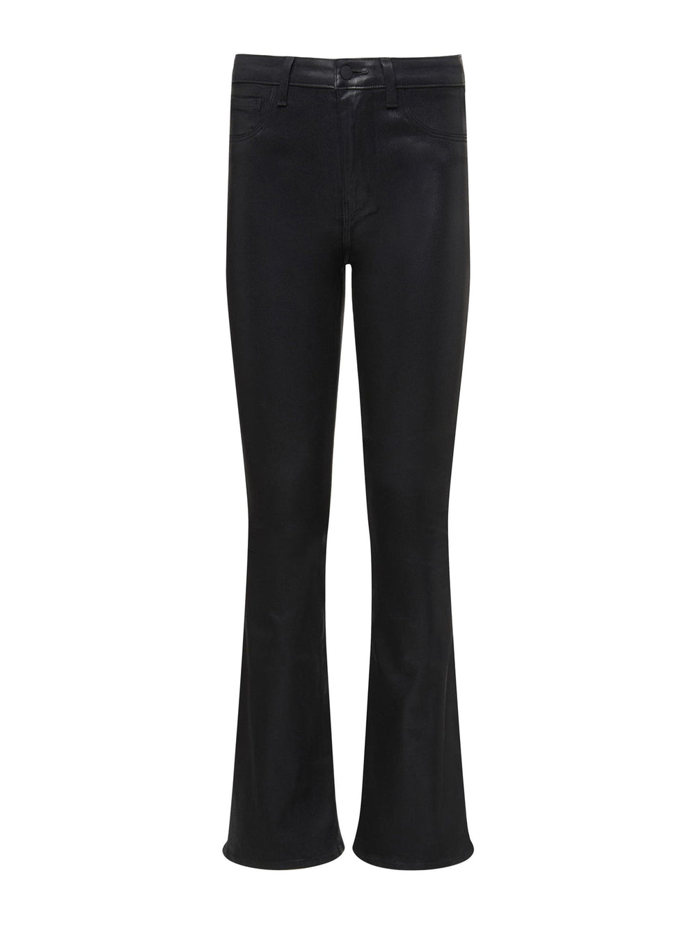 Marty Coated Flare Jean in Noir Coated