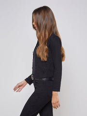 Janelle 3/4 Sleeve Jean Jacket in Saturated Black