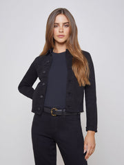 Janelle 3/4 Sleeve Jean Jacket in Saturated Black
