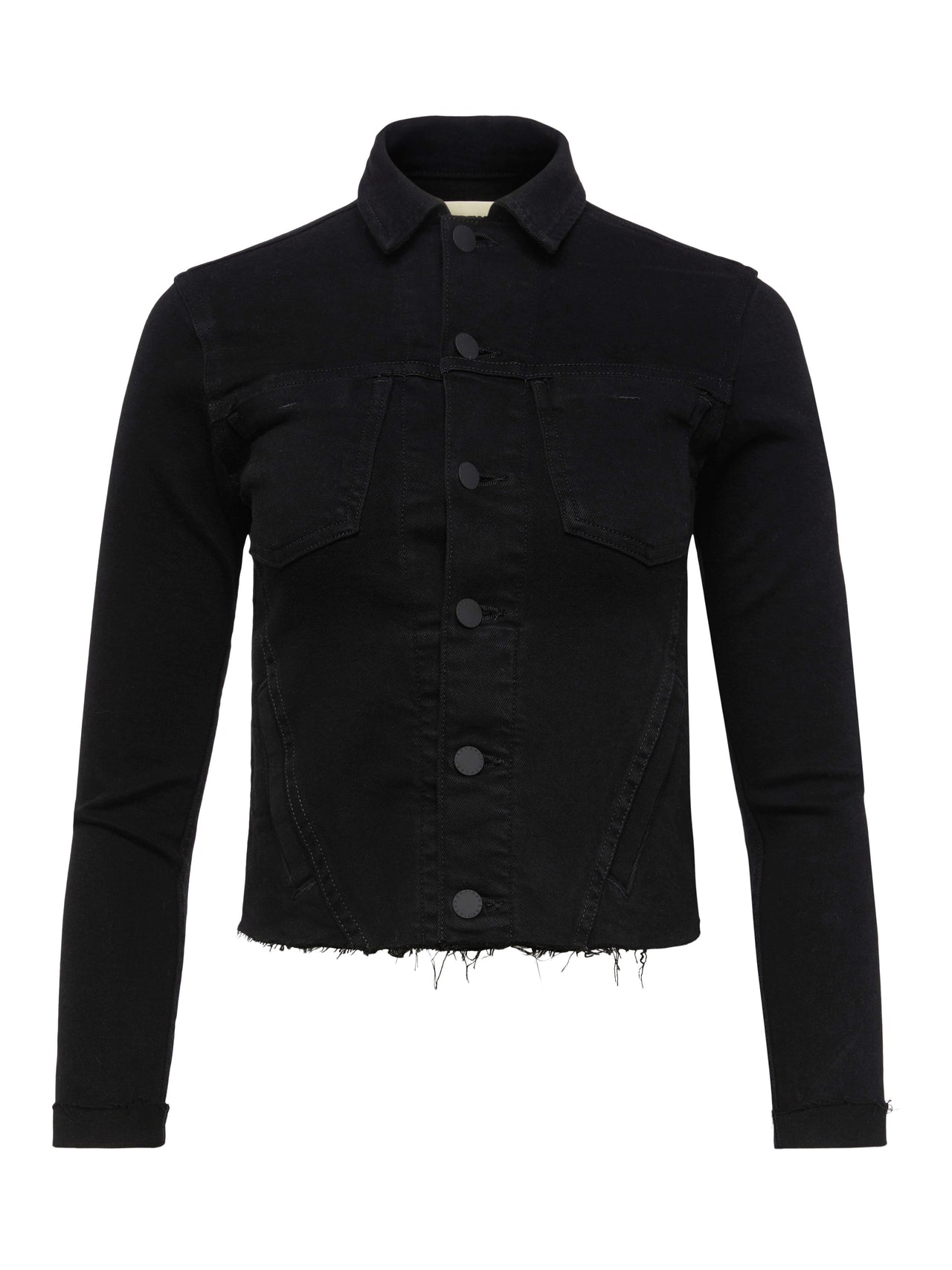 Janelle 3/4 Sleeve Jean Jacket in Saturated Black