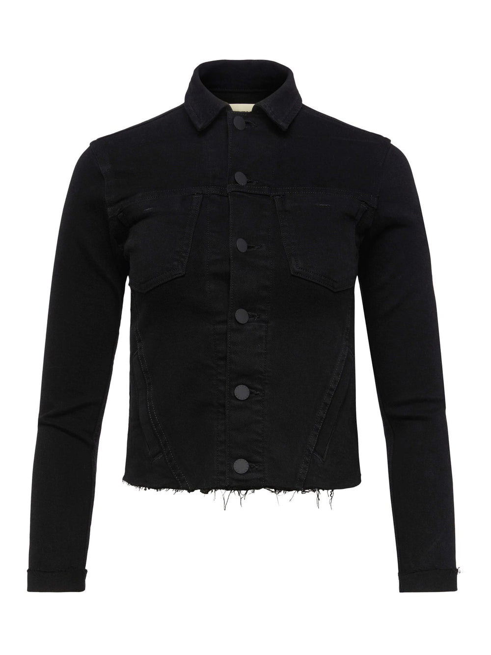 Janelle 3/4 Sleeve Jean Jacket in Saturated Black