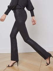 Selma Coated Bootcut Jean in Noir Coated