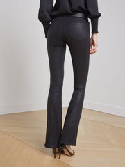Selma Coated Bootcut Jean in Noir Coated