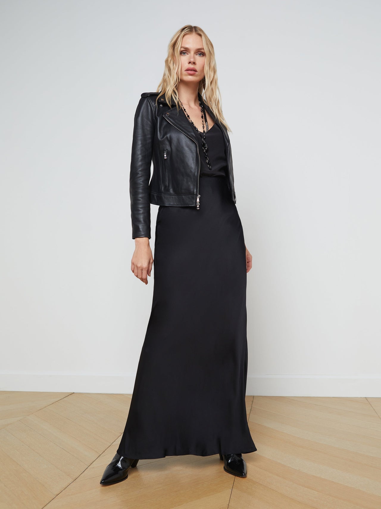 Biker Leather Jacket in Black