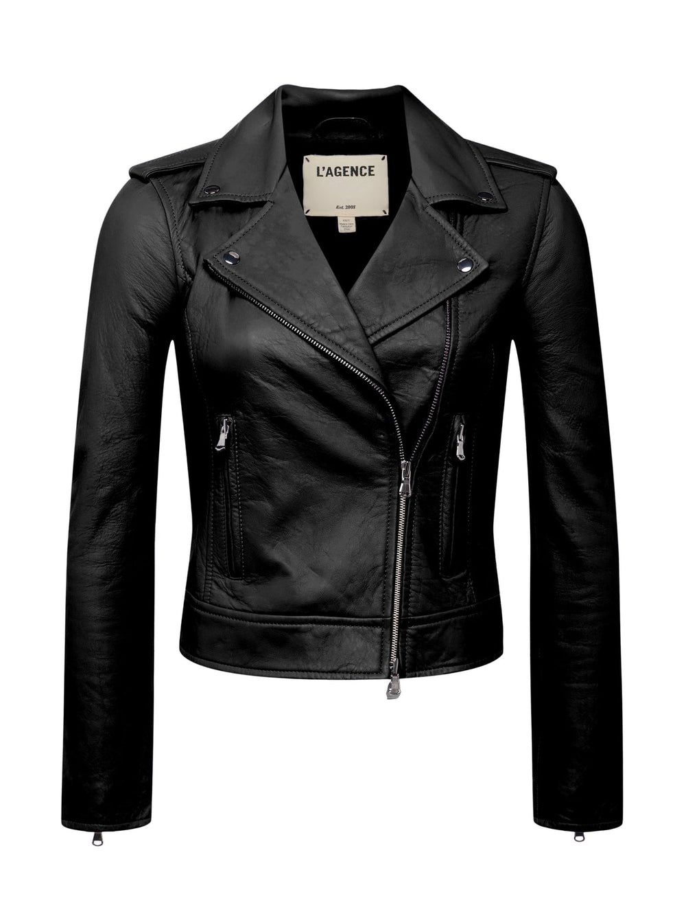 Biker Leather Jacket in Black