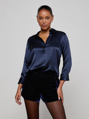 Dani Silk Blouse in Midnight
