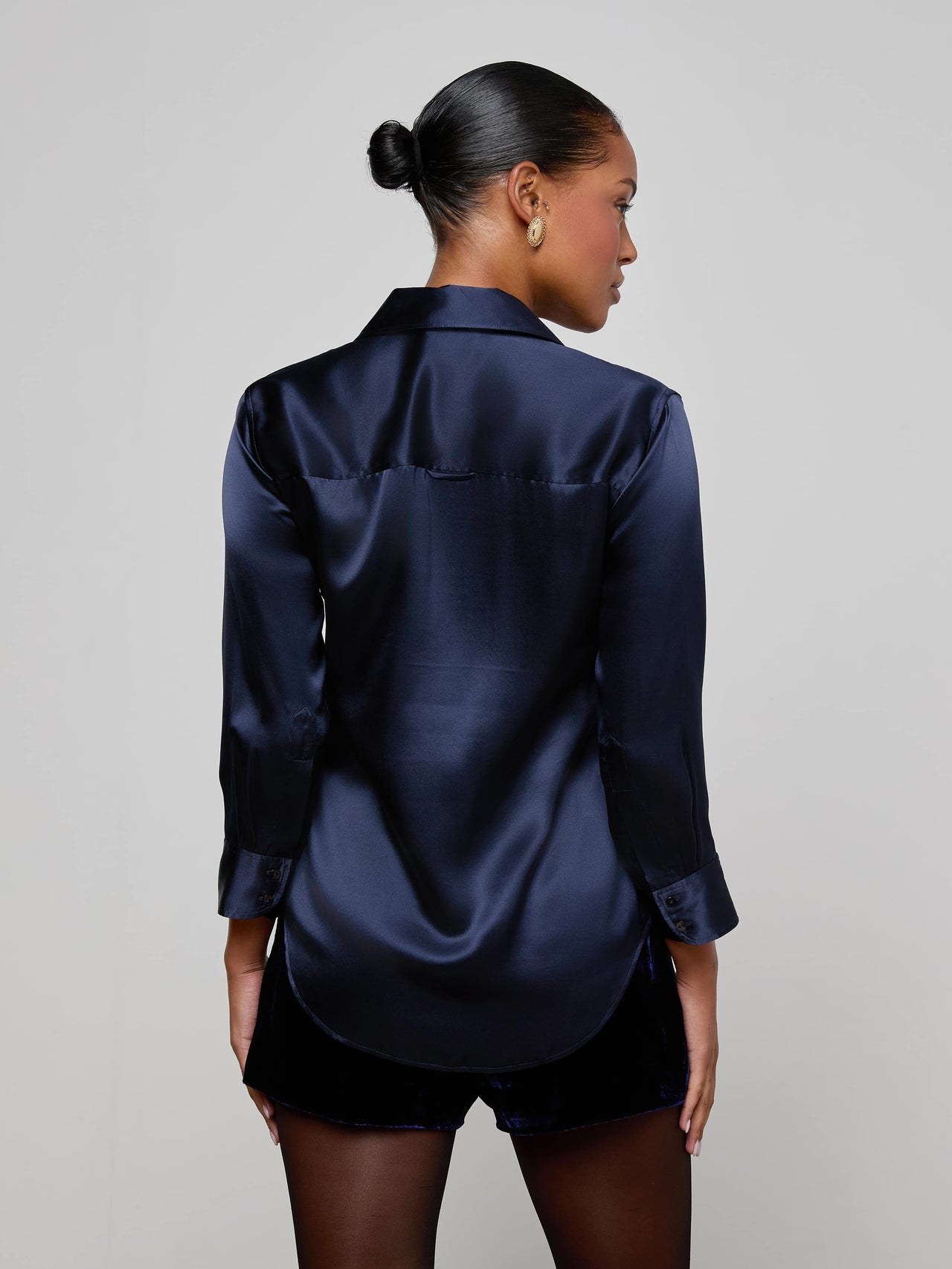 Dani Silk Blouse in Midnight