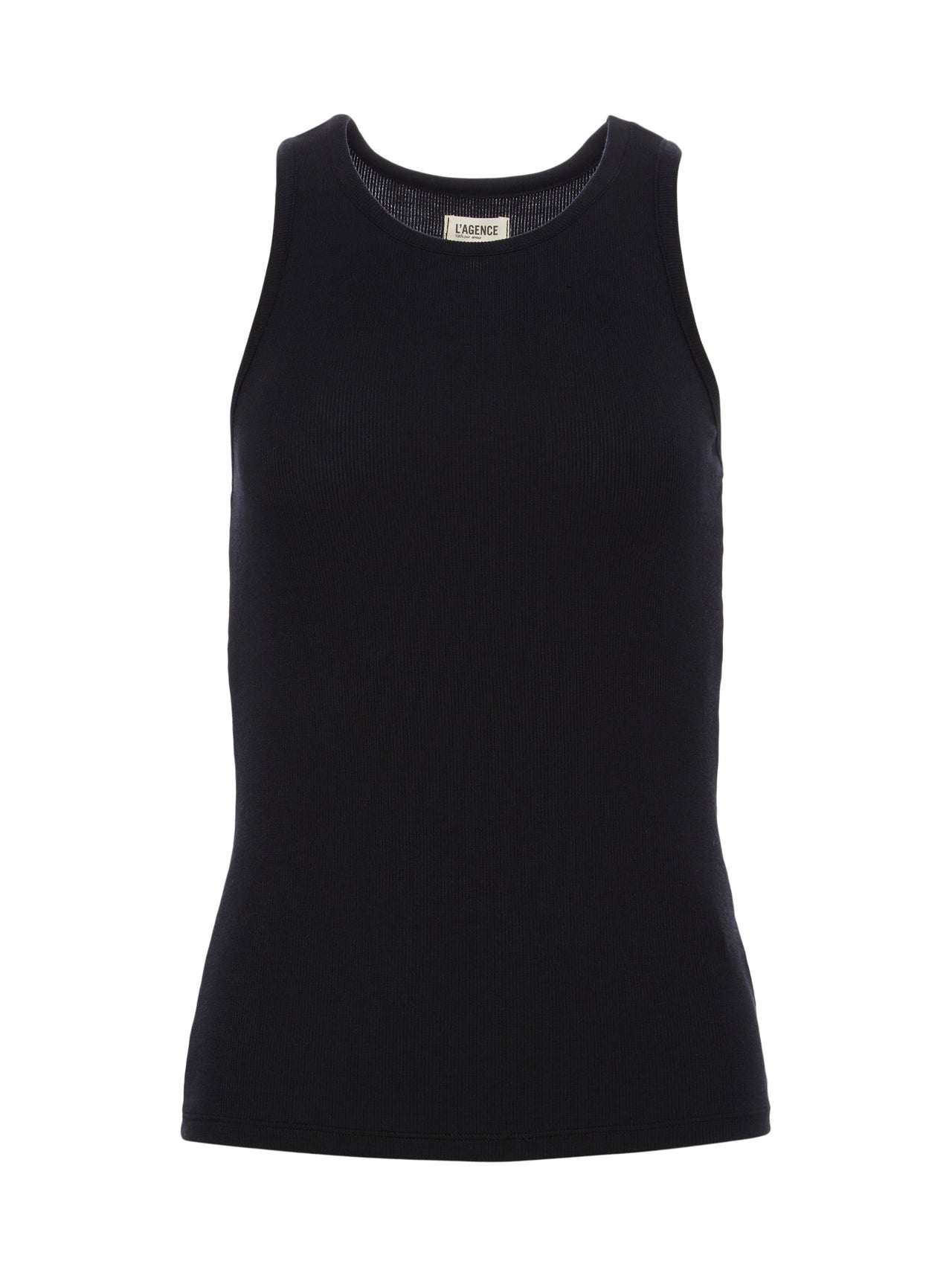 Nia Ribbed Racerback Tank in Black