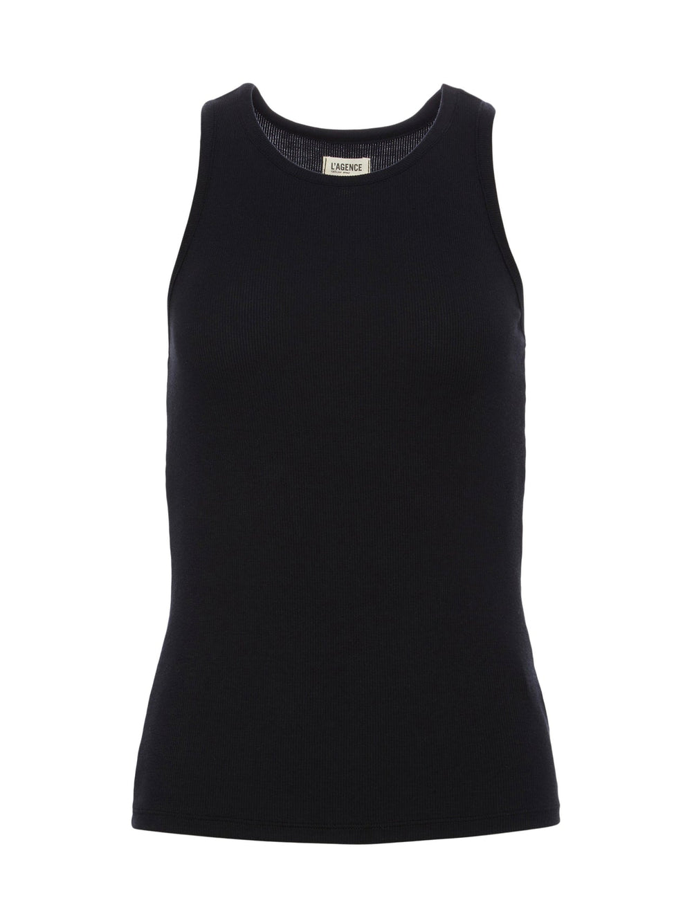 Nia Ribbed Racerback Tank in Black