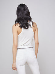 Nia Ribbed Racerback Tank in White