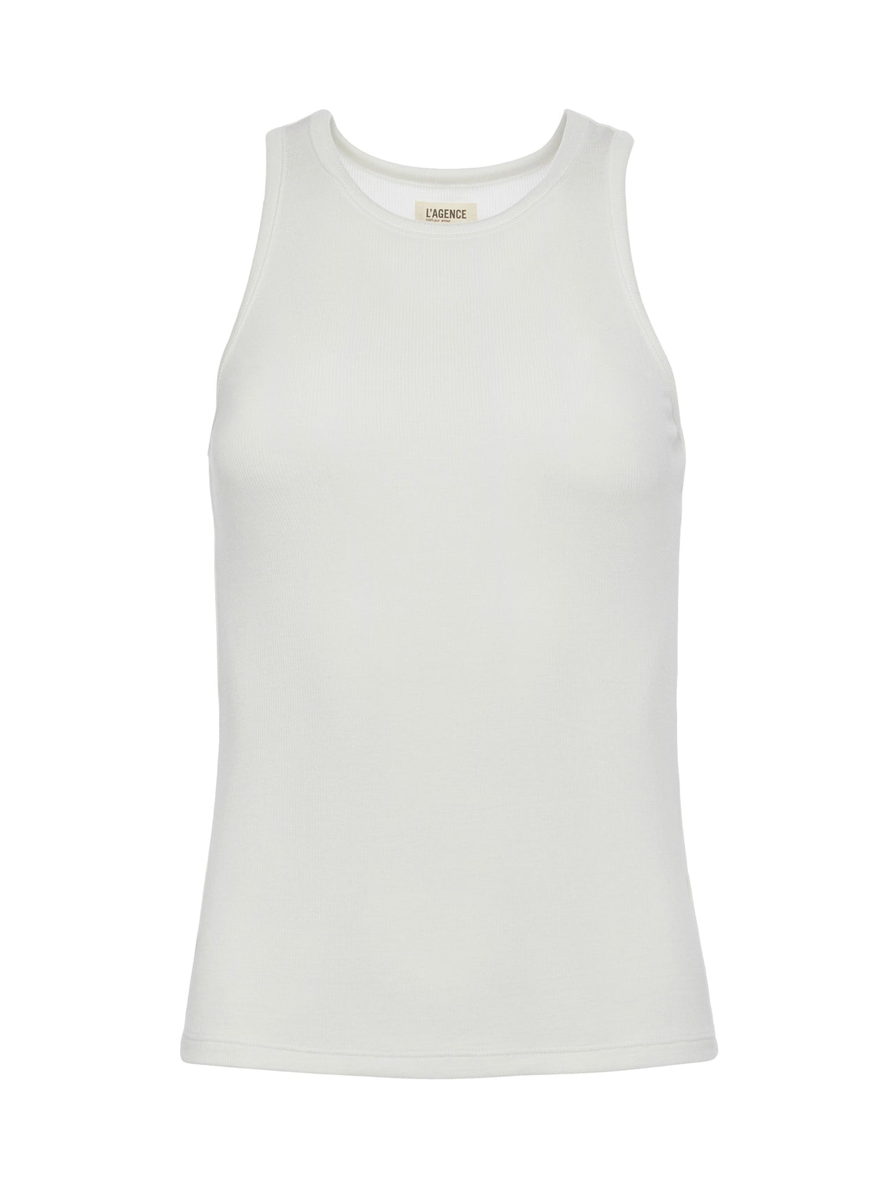 Nia Ribbed Racerback Tank in White