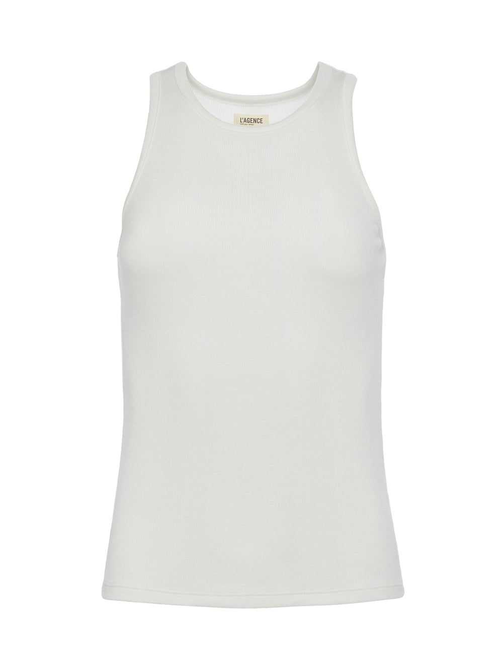 Nia Ribbed Racerback Tank in White